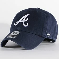 Meilleure vente 👍 Casquette Clean Up Adjustable RGW01GWS Atlanta Braves Bleu Marine de '47 Brand 😍