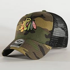 Bon marché 💯 Casquette Trucker MVP Adjustable CBRAN04GWP Chicago Blackhawks Camo Vert Kaki de '47 Brand 🤩