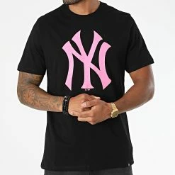 Remise 🎁 Tee 👚 Shirt New York Yankees Imprint Echo Noir Rose Fluo de '47 Brand 👍 -'47 Brand Soldes 47 brand 282660 BB017TEMIME54 JETBLACK 20210909T144358 03