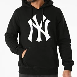 Bon marché ✨ Sweat Capuche New York Yankees 544112 Noir Blanc de '47 Brand 👍 -'47 Brand Soldes 47 brand 289528 544112 JET BLACK 20211027T142811 03