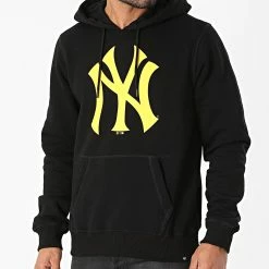 Sortie ❤️ Sweat Capuche New York Yankees Imprint Burnside Noir de '47 Brand 👍
