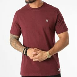 Meilleure vente 😀 Tee 👚 Shirt New York Yankees Base Runner Embroidery Echo Bordeaux de '47 Brand 🤩 -'47 Brand Soldes 47 brand 331061 681630BR 564972 DARK MAROON 20220805T110115 03
