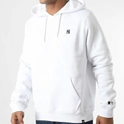 Meilleure affaire 🥰 Sweat Capuche New York Yankees Base Runner Embroidery Blanc de '47 Brand ✔️