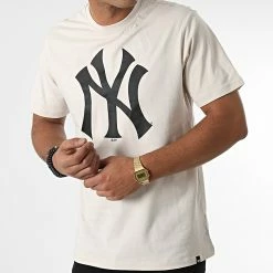 Meilleur prix 😍 Tee 👕 Shirt New York Yankees Imprint Echo Beige de '47 Brand 🌟 -'47 Brand Soldes 47 brand 331126 681630AB 568333 BONE 20220805T143811 03