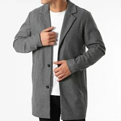'47 Brand Soldes 10 Sortie ❤️ Manteau Fred Gris Chiné de Produkt ⌛