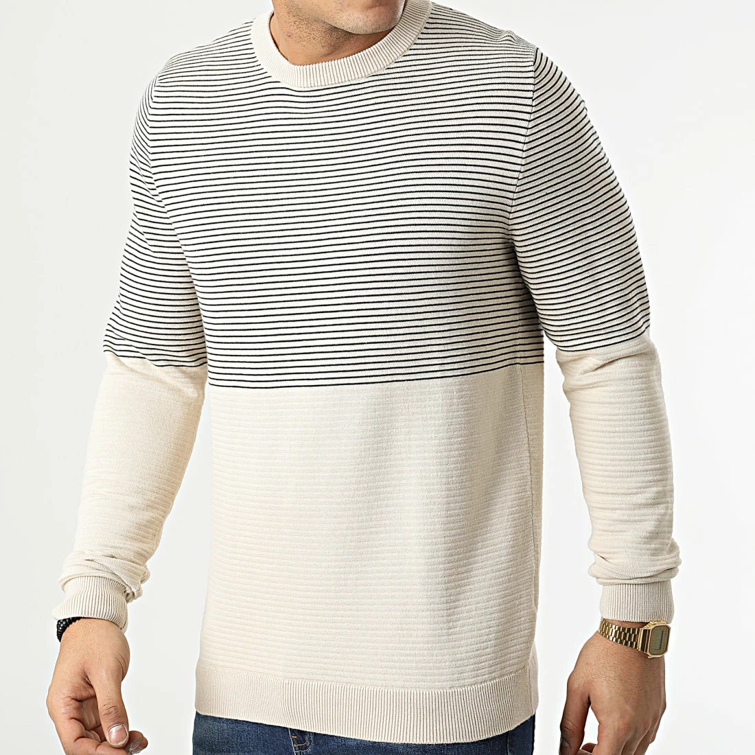 Les meilleures critiques de 😍 Pull A Rayures Bwo Jasper Beige de Produkt 👏