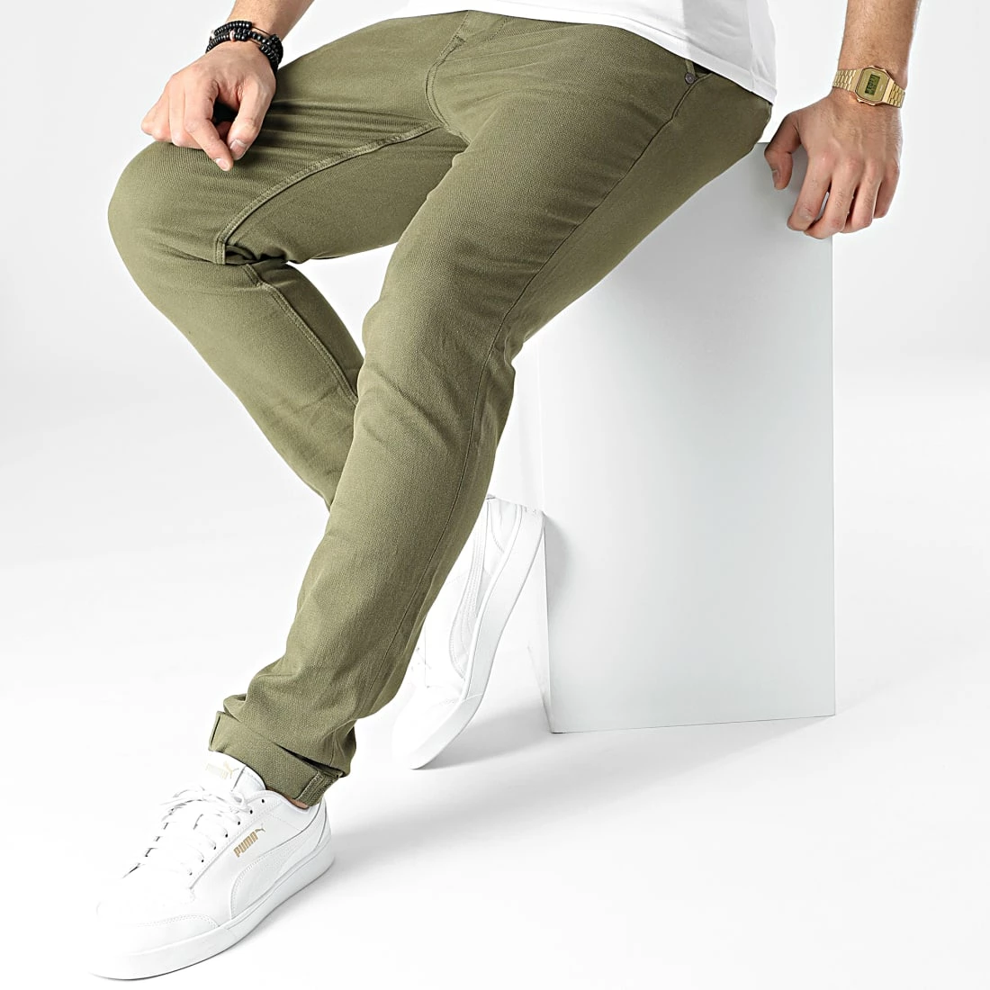 Bon marché 🤩 Pantalon Chino AKM James Vert Kaki de Produkt 👍 – Image 3