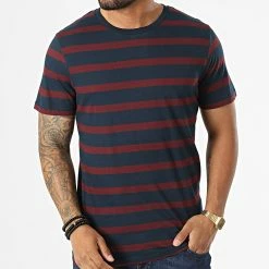 Meilleur prix ✔️ Tee 👕 Shirt A Rayures GMS Stan Bleu Marine Bordeaux de Produkt 😀 -'47 Brand Soldes produkt 330185 12216039 PORT ROYALE NAVY BLAZE 20220817T100832 03