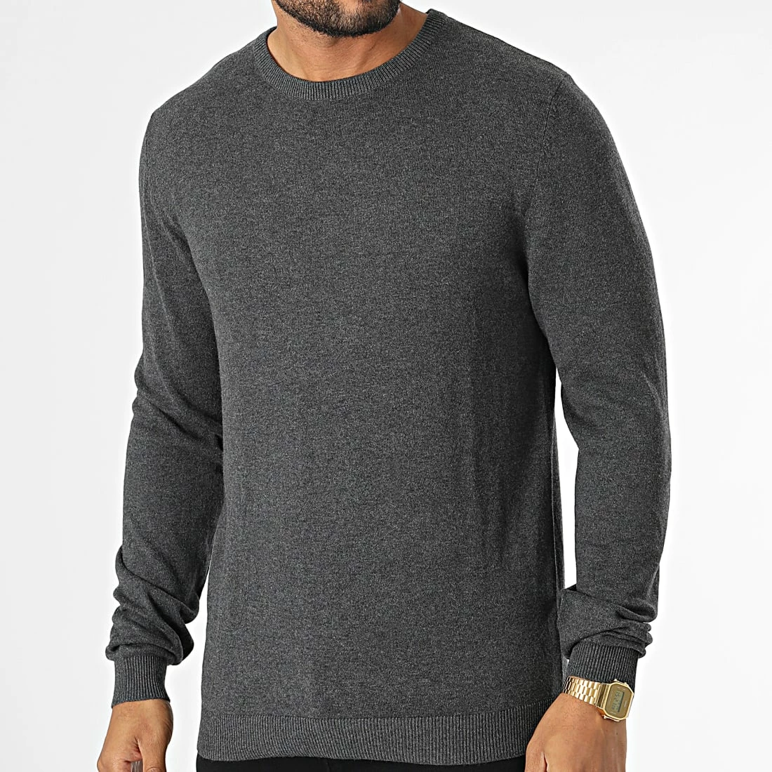 Vente flash 🤩 Pull Basic Gris Anthracite Chiné de Produkt ✨