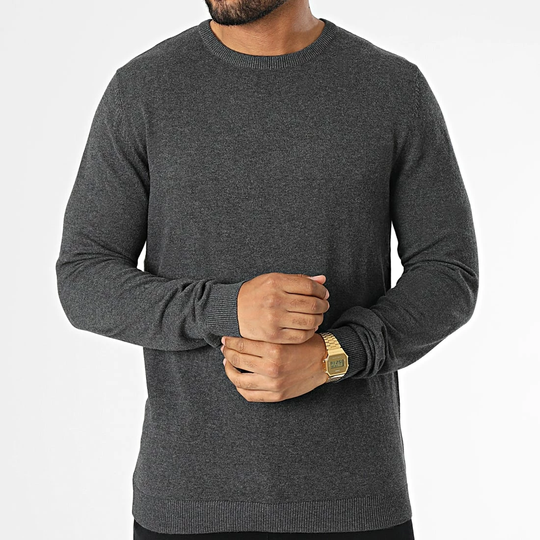 Vente flash 🤩 Pull Basic Gris Anthracite Chiné de Produkt ✨ – Image 3