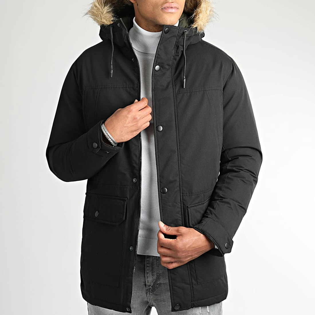Bon marché 😍 Parka Capuche Fourrure Wind 12213212 Noir de Produkt ⭐