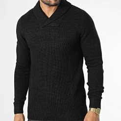 Offres ⌛ Pull Col Amplified George Shawl Noir de Produkt 👏