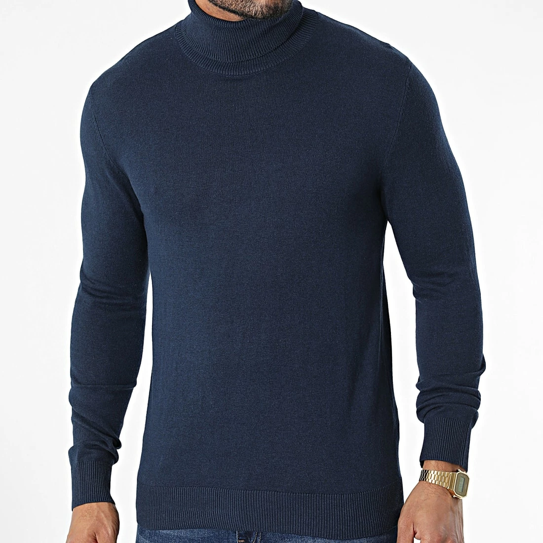 Bon marché 💯 Pull Col Roulé Basic Bleu Marine de Produkt 😉