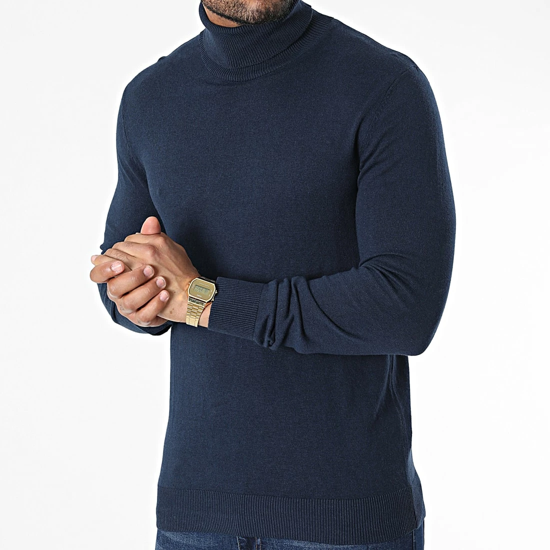 Bon marché 💯 Pull Col Roulé Basic Bleu Marine de Produkt 😉 – Image 3