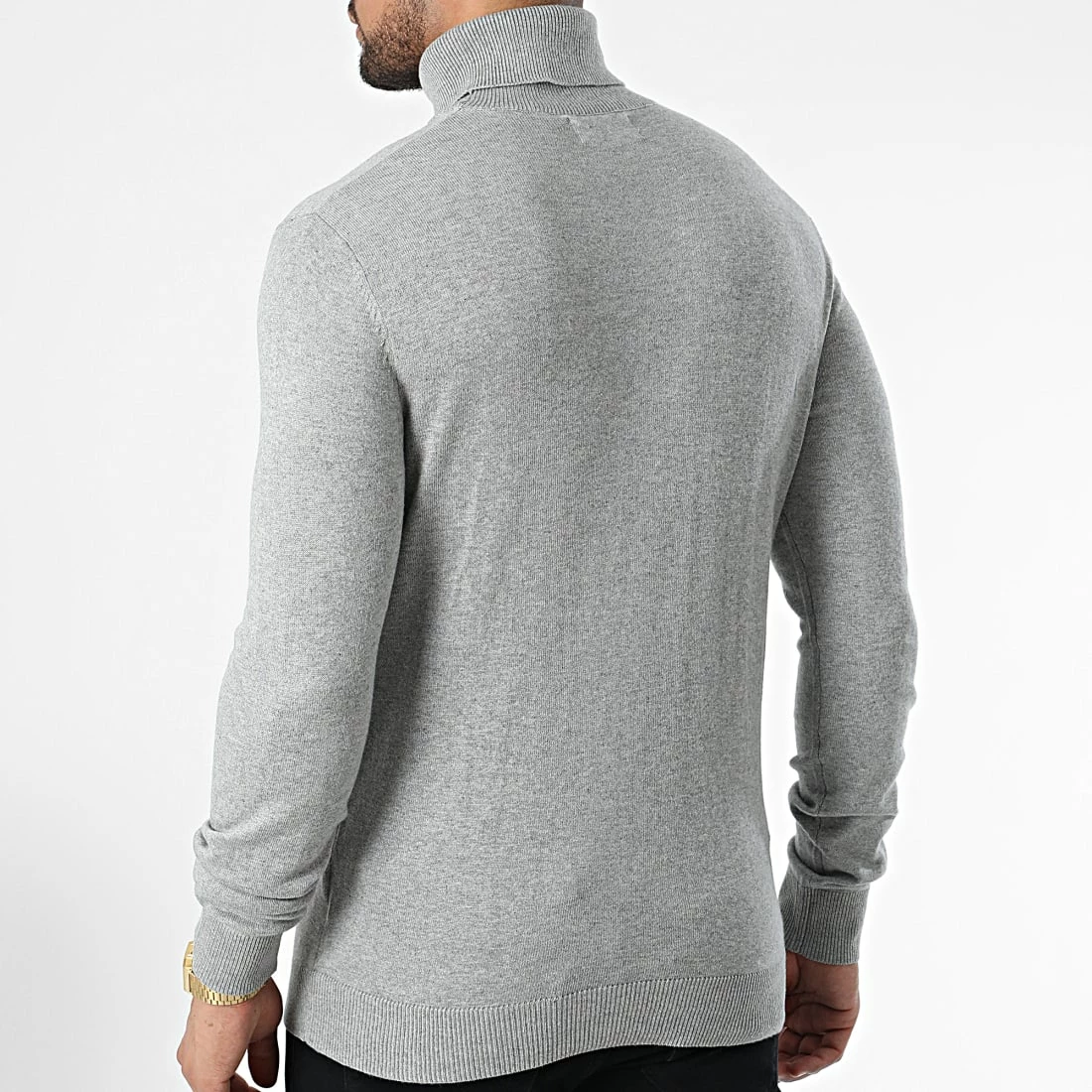 Nouveau 👍 Pull Col Roulé Basic Gris Chiné de Produkt 🤩 – Image 4
