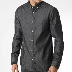 Sortie 🎉 Chemise Jean Manches Longues Dek Noir de Produkt ✔️