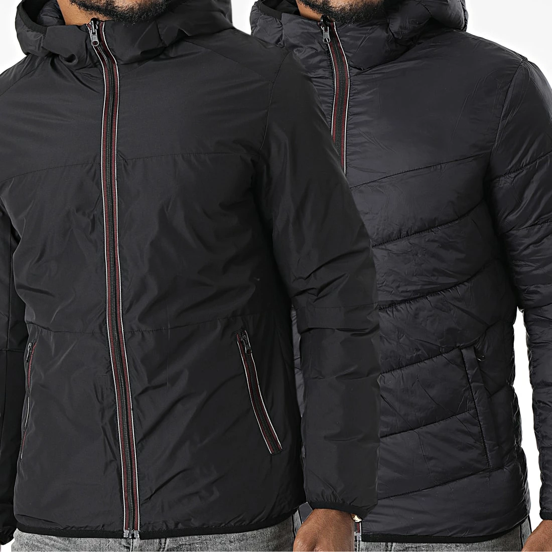 Offres ✨ Veste Zippée Capuche Réversible Mathias 12216406 Noir de Produkt 💯