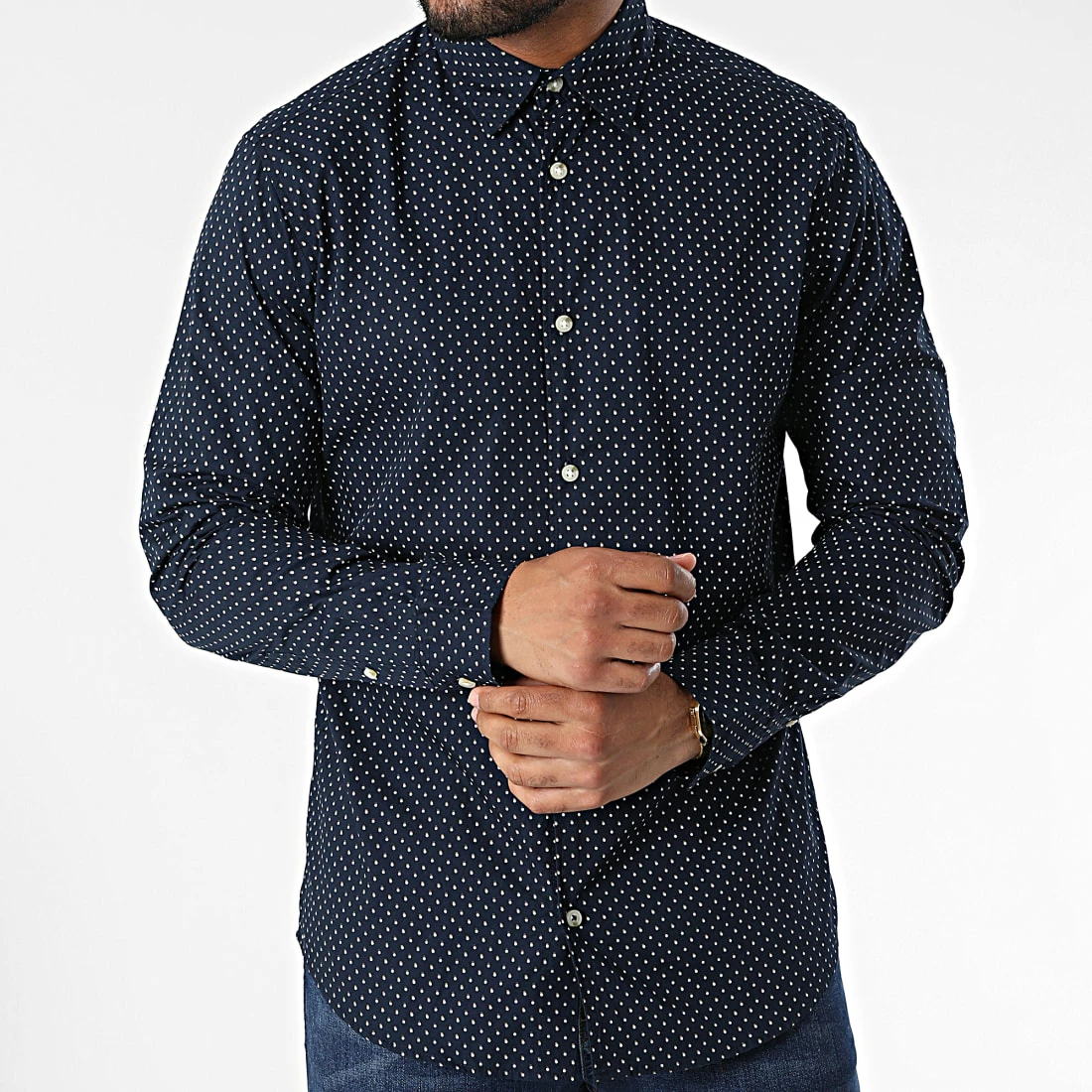 Promo 🔔 Chemise Manches Longues 12215475 Bleu Marine de Produkt 🤩 – Image 3