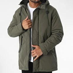 Le moins cher 🥰 Veste Zippée Capuche Kaspar 12216414 Vert Kaki de Produkt 🌟