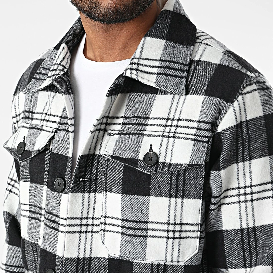 Vente flash 🎉 Surchemise A Carreaux 12217191 Gris Blanc de Produkt ✔️ – Image 2