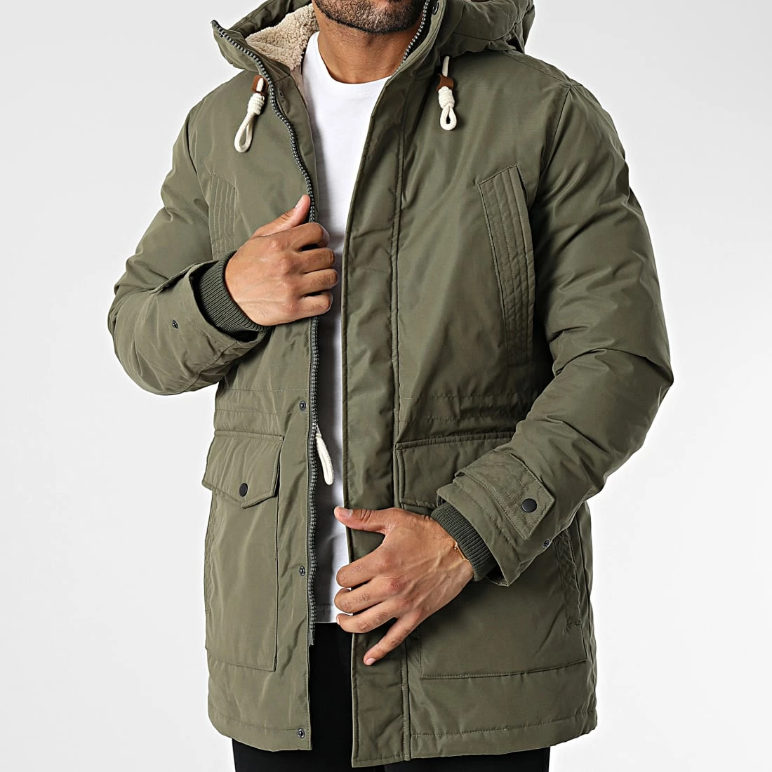 Remise 🎁 Parka Capuche Luke Vert Kaki de Produkt 🔥