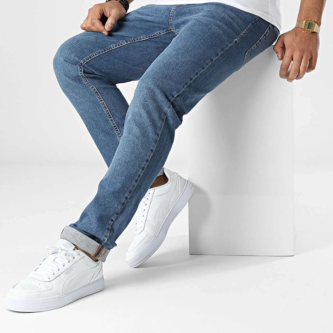 Le moins cher ⭐ Jean Regular Fit Mah Bleu Denim de Produkt 🧨 – Image 3