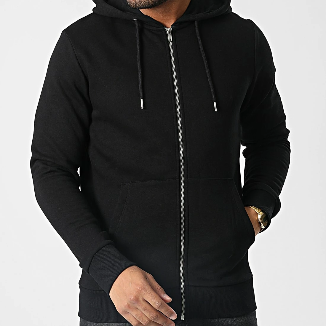 Tout neuf ❤️ Sweat Zippé Capuche 12116082 Noir de Produkt 👏 – Image 3